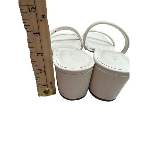 Everlane The Double Strap Heel Women 8 White Leather Block Heel Minimalist - Picture 5 of 9